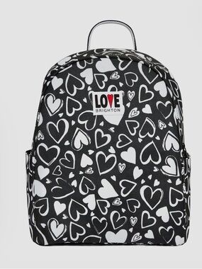 Brighton Endless Love - Black & White Heart Print Backpack NWT
